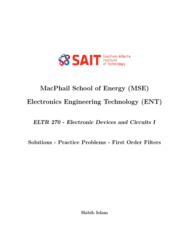 First-Order Filter Solutions Guide | PDF | Low Pass Filter | Electronic ...