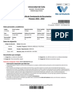 Universidad Del Zulia: Planilla de Consignación de Documentos Proceso: 2022 - 2023