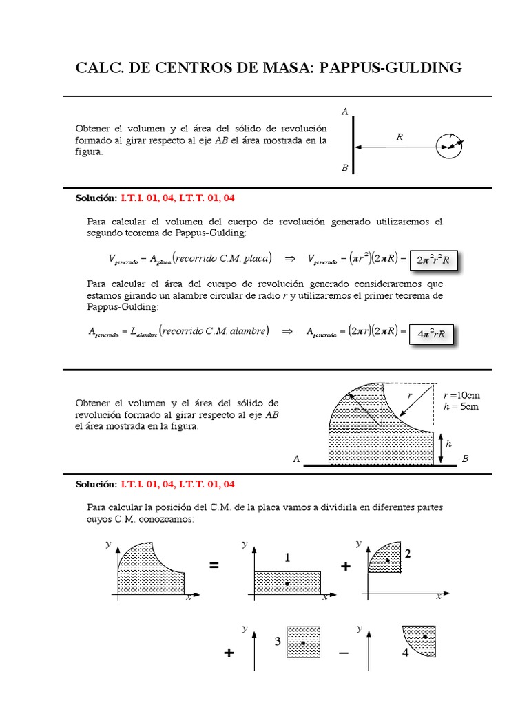 Cálculo de Volumen y Área con Pappus | PDF | Matemáticas | Cálculo