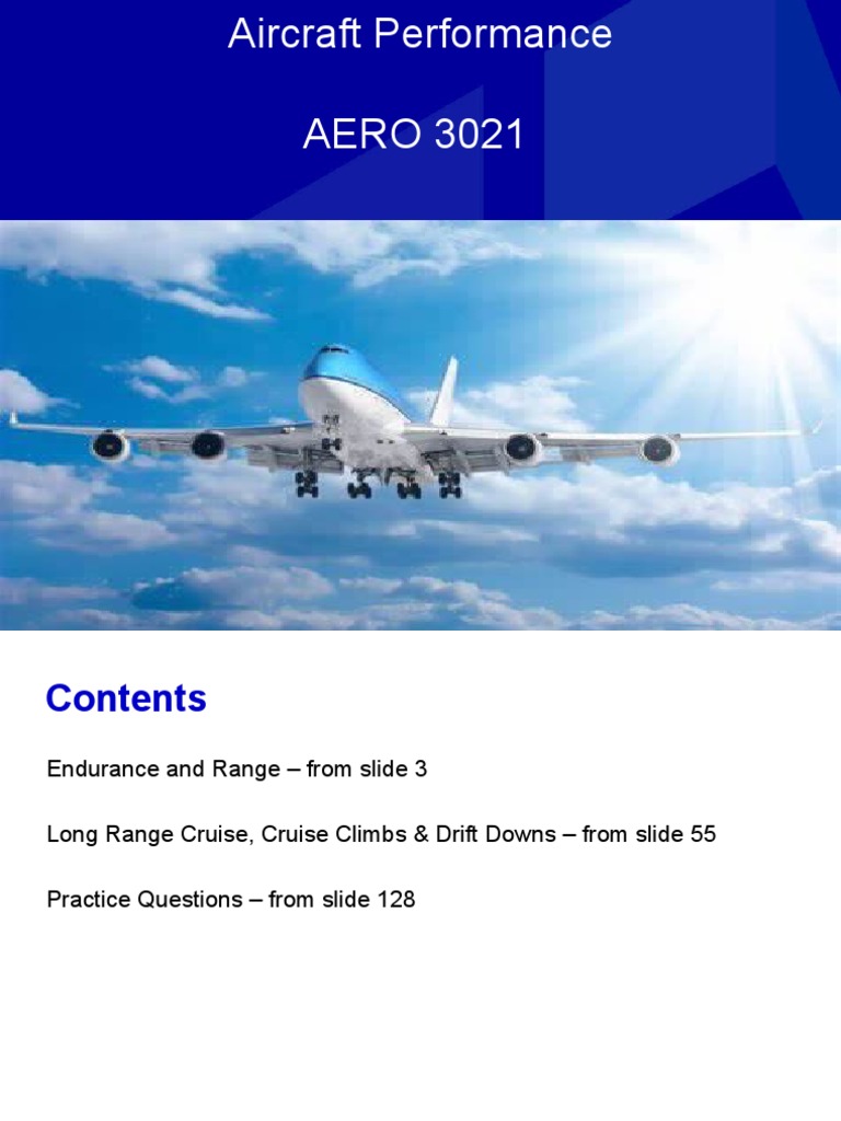 Cruise MRC, LRC Lecture 5 PDF Aircraft Aviation