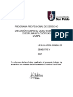 Programa Profesional de Derecho Discusión Sobre El Video Sobre Las Disciplinas Filosóficas Moral