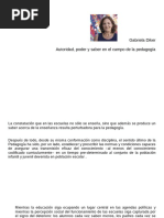 Autoridad, Poder y Saber en El Campo de La Pedagogia
