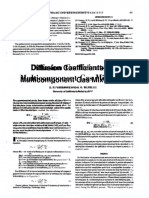 Multicomponent Gas Mixtures Diffusion Coefficients In: Industrial and Engineering Chemistry