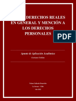 de Los Derechos Reales en General y Mención A Los Derechos Personales