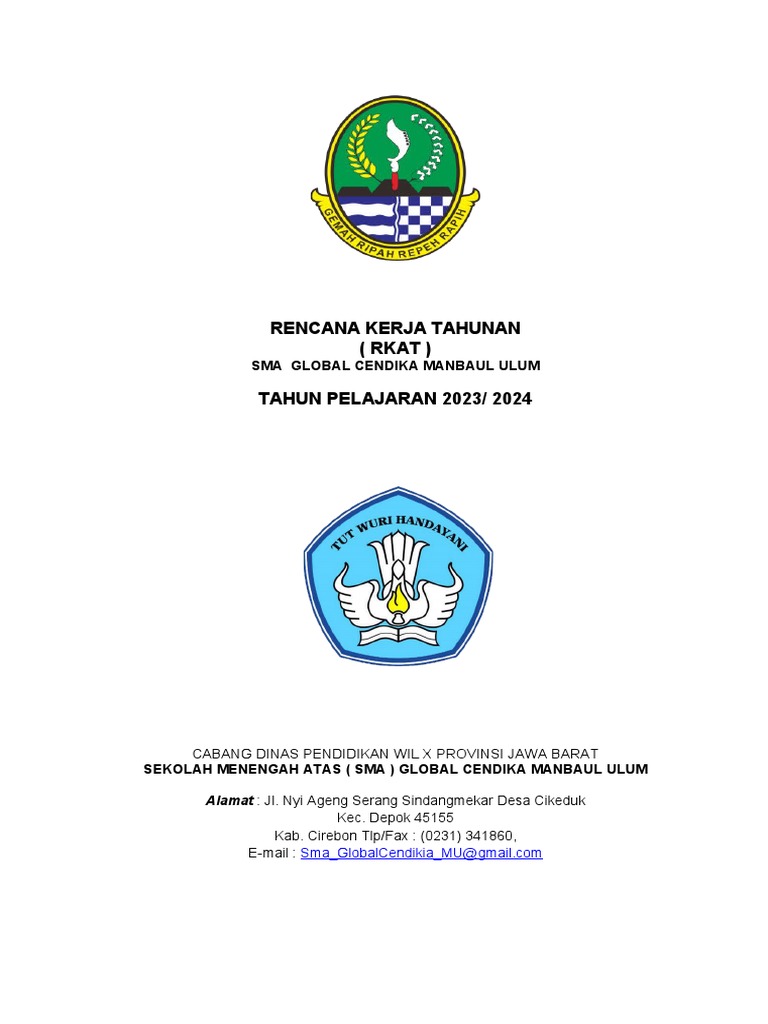 Rencana Kerja Tahunan SMA Global 2023/2024 | PDF | Karier & Perkembangan