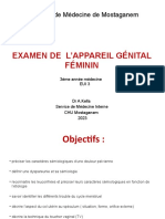 Examen de L'Appareil Génital Féminin: Faculté de Médecine de Mostaganem