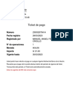 Ticket de Pago: Fecha Hora 28/03/2023 06:13:45