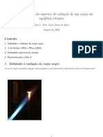 Aula 5 - Problema Clássico Do Espectro de Radiação de Um Corpo em Equilíbrio Térmico