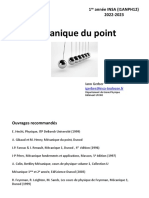 Mécanique Du Point: 1 Année INSA (I1ANPH12) 2022-2023