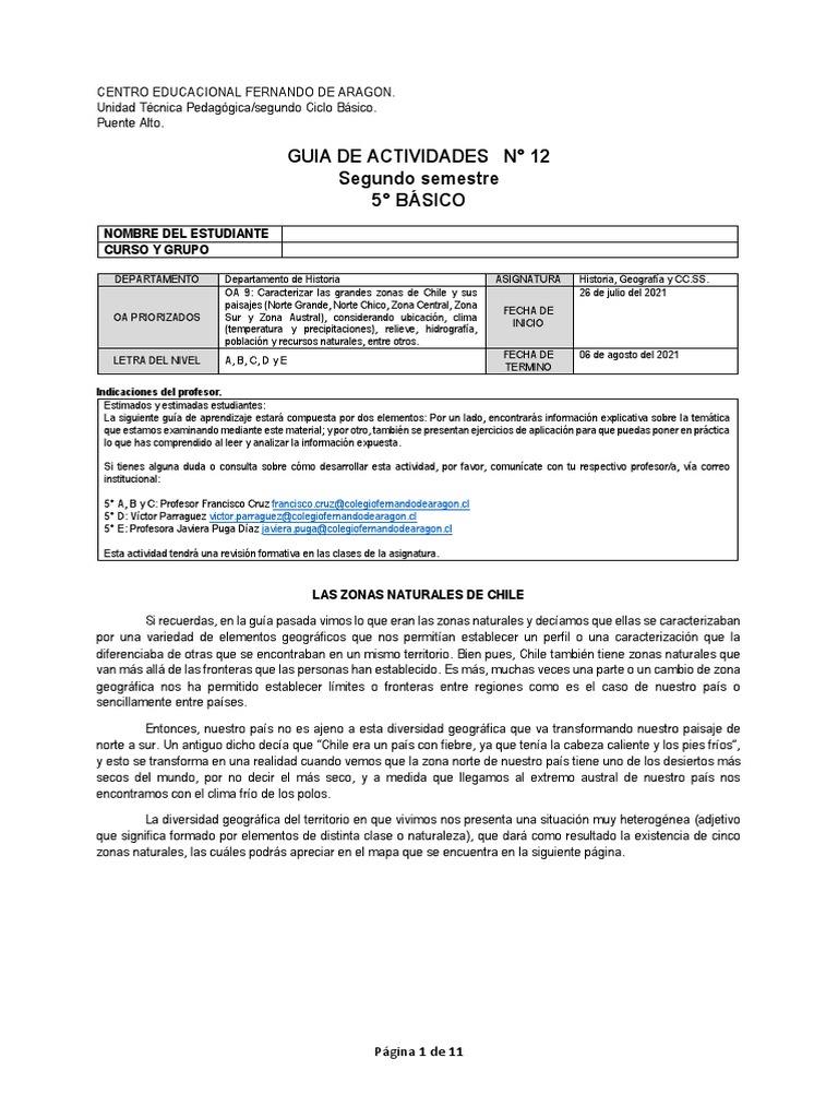 Características del Norte Grande de Chile | PDF | Andes | Chile