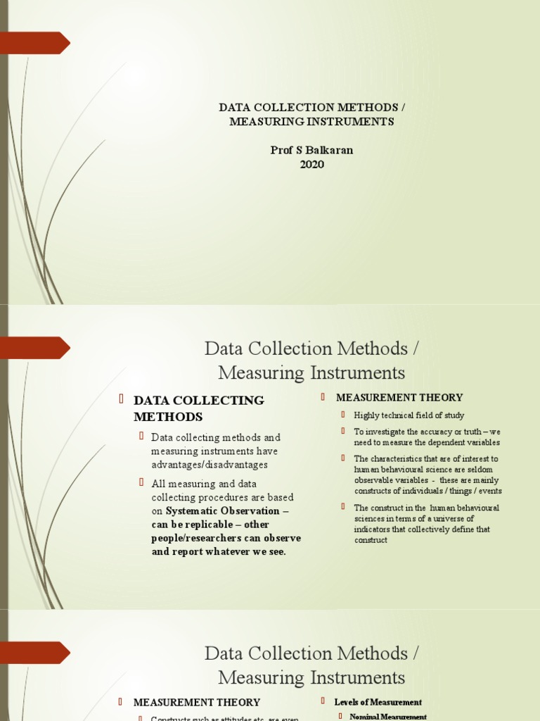 7 - Data Collection Methods | PDF | Level Of Measurement | Interview