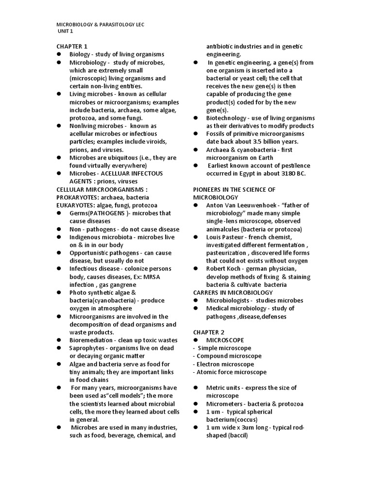 Microbiology Notes | PDF | Microorganism | Microbiology