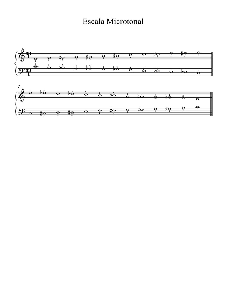 Escala Microtonal en Movimiento Contrario - Partitura Completa | PDF