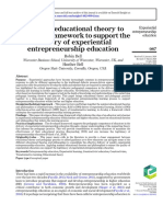 Applying Educational Theory To Develop A Framework To Support The Delivery of Experiential Entrepreneurship Education