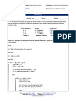 Parcial No 2: Programa: Ingenieria de Sistemas Asignatura: Fundamentos de Programación