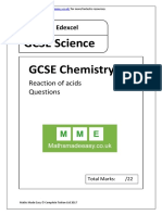 GCSE Chemistry Reaction of Acids. AQA OCR Edexcel. Questions