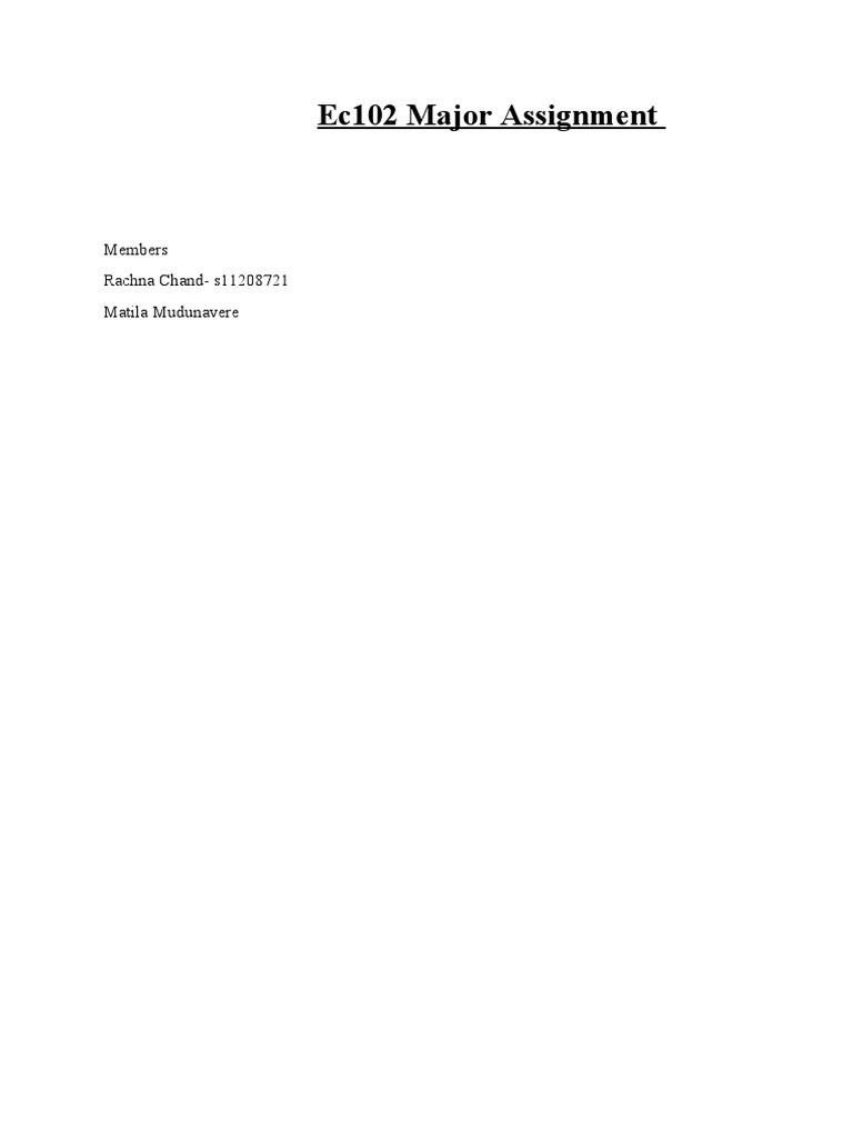 Ec102 Major Assignment | Download Free PDF | Minimum Wage | Employment