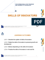 Skills of Innovators Course Outline
