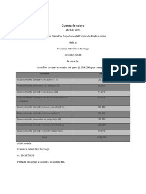 Cuenta de cobro-WPS Office | PDF