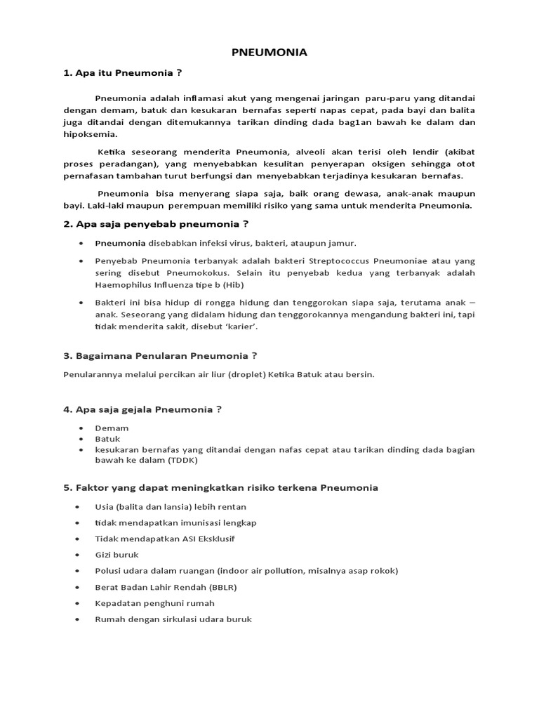 Panduan Lengkap Tentang Pneumonia | PDF | Kesehatan Holistik