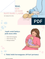 Aspek Sosial Budaya: Pada Masa Nifas Dan Bayi Baru Lahir