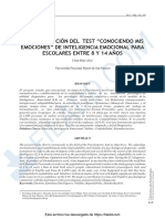 FIL ADD: Estandarización Del Test "Conociendo Mis Emociones" de Inteligencia Emocional para Escolares Entre 8 Y 14 Años