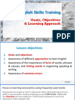 English Skills Training Objectives and Learning Approaches