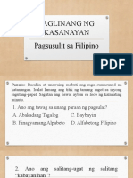 Paglinang NG Kasanayan: Pagsusulit Sa Filipino