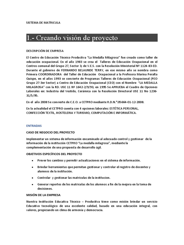 Scrum sistema de matricula pdf scrum desarrollo de software