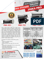 Brosur Mesin Cutting Sticker JINKA PRO 451 721 1351 - PT DEPRINTZ