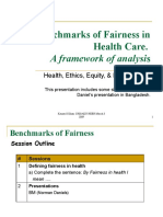 Benchmarks of Fairness in Health Care.: A Framework of Analysis