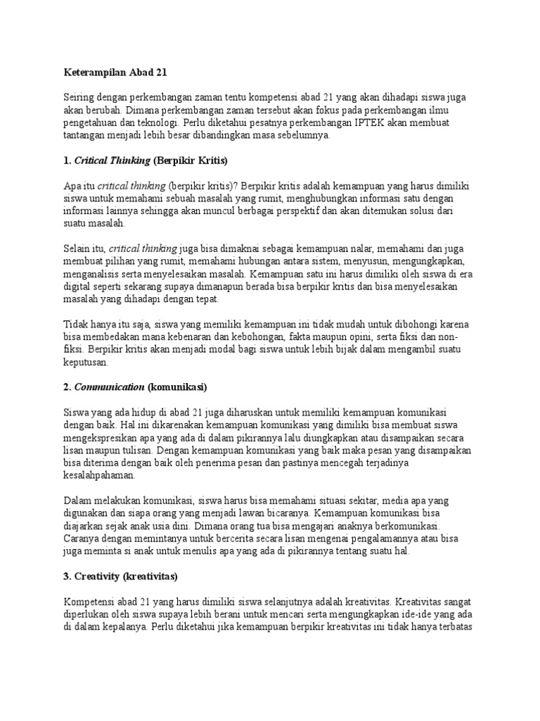 Keterampilan Abad 21 Pdf