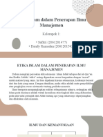 Etika Islam Dalam Penerapan Ilmu Manajemen: Kelompok 1: - Safitri (2061201477) - Dandy Ramadan (2061201545)