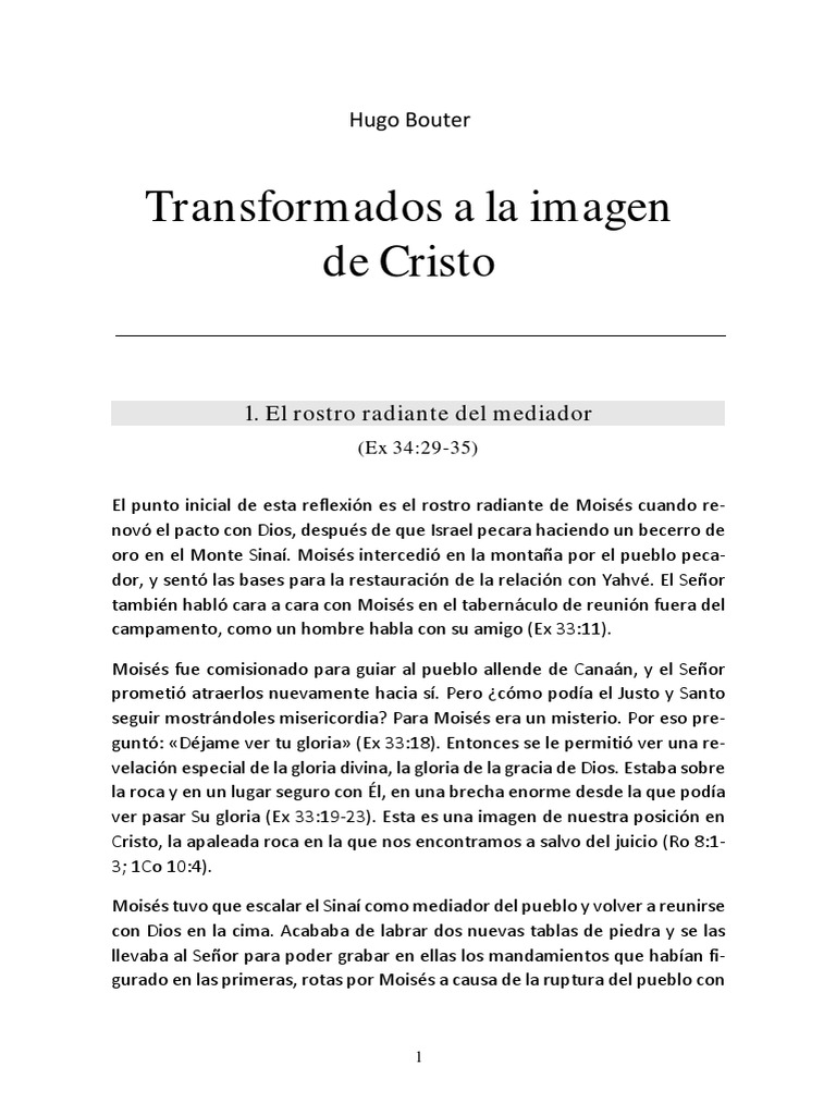 Transformados a la imagen de Cristo | PDF | Jesús | Moisés