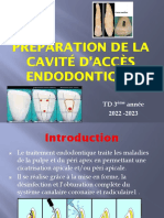Préparation de La Cavité D'Accès Endodontique: TD3 Année 2022 - 2023