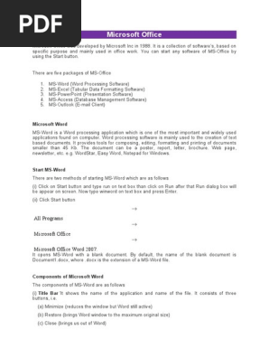Microsoft Word Notes