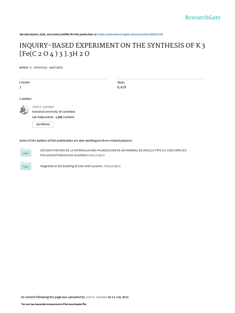 Inquiry-Based Chemistry Labs | PDF | Methodology | Inquiry Based Learning