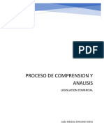 Proceso de Comprension Y Analisis: Legislacion Comercial