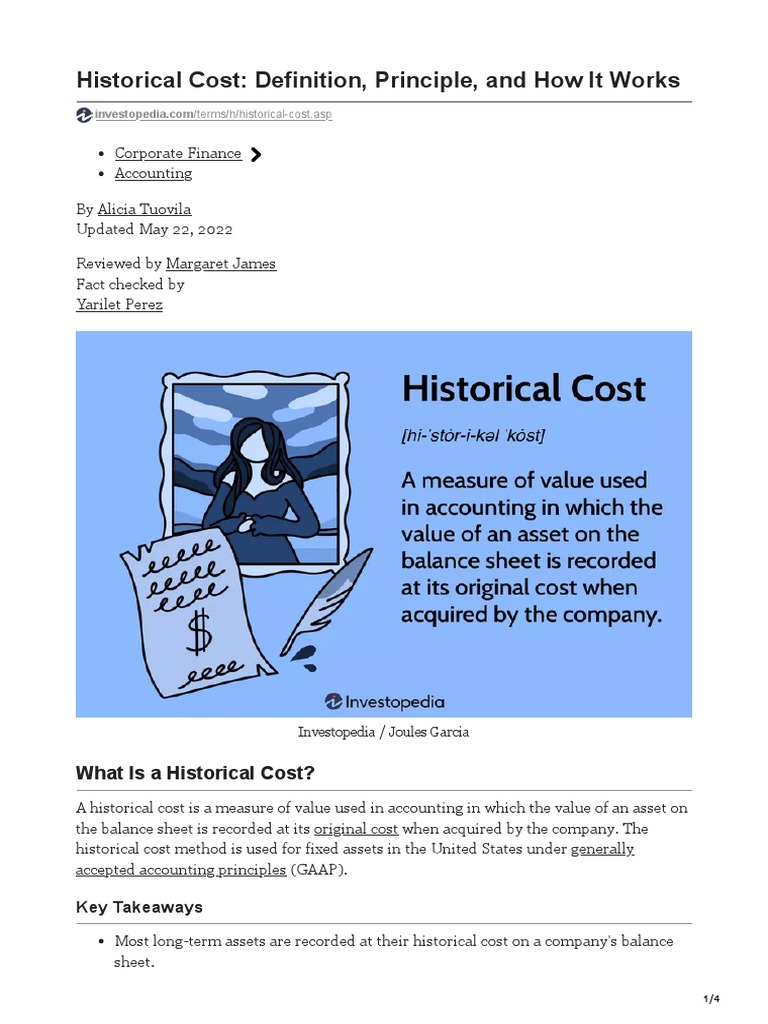Historical Cost Principle in Accounting | PDF | Historical Cost ...