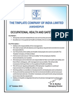 Tinplate Company India OHS Policy