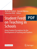Student Feedback On Teaching in Schools: Wolfram Rollett Hannah Bijlsma Sebastian Röhl Editors