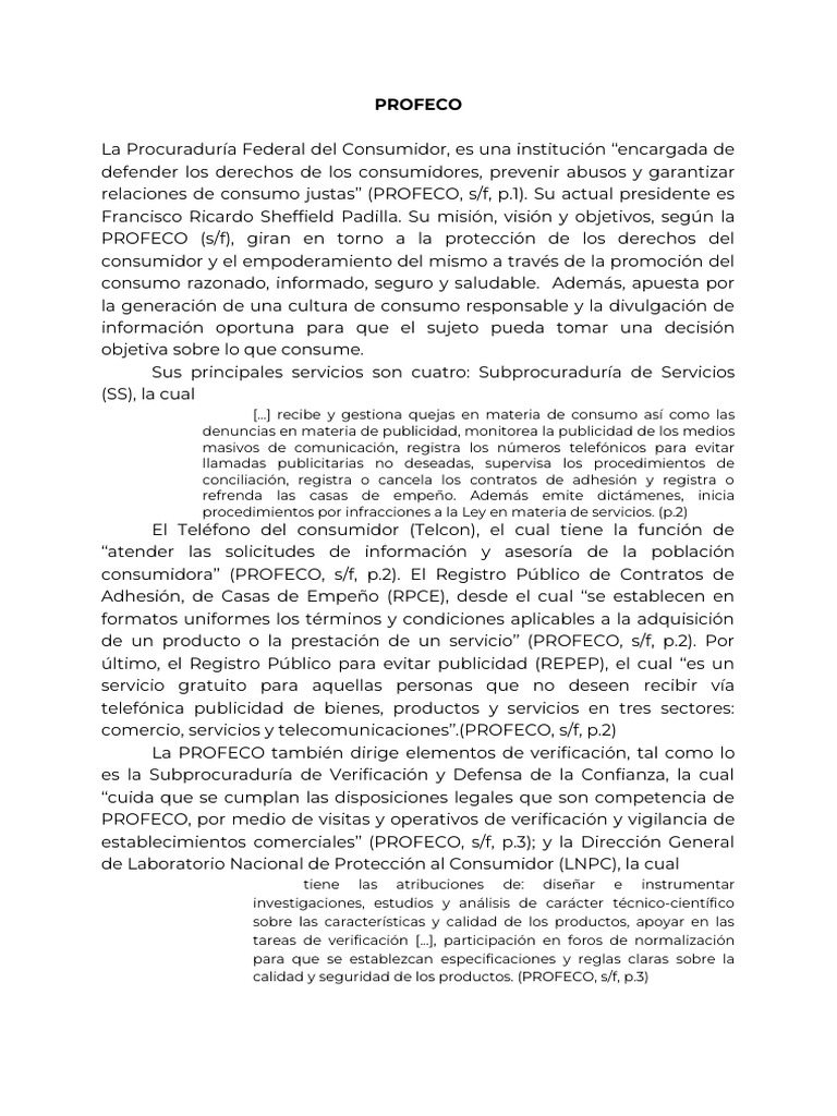PROFECO | Download Free PDF | Esfera pública | Gobierno