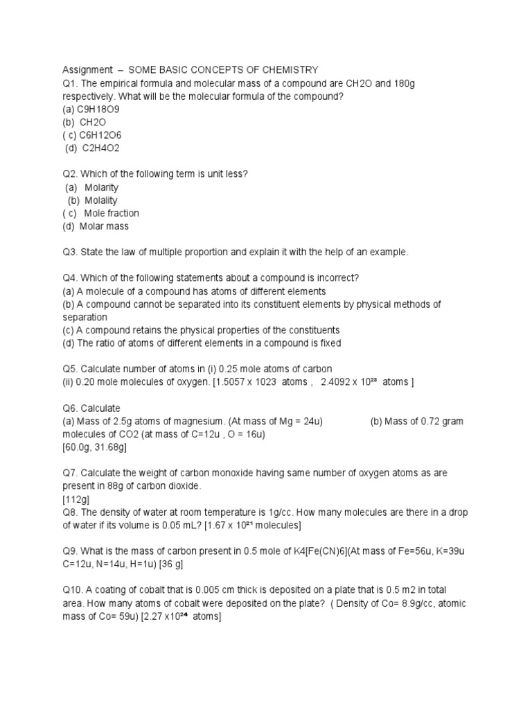 Assignment Chapter 1 (XI) | PDF | Science & Mathematics