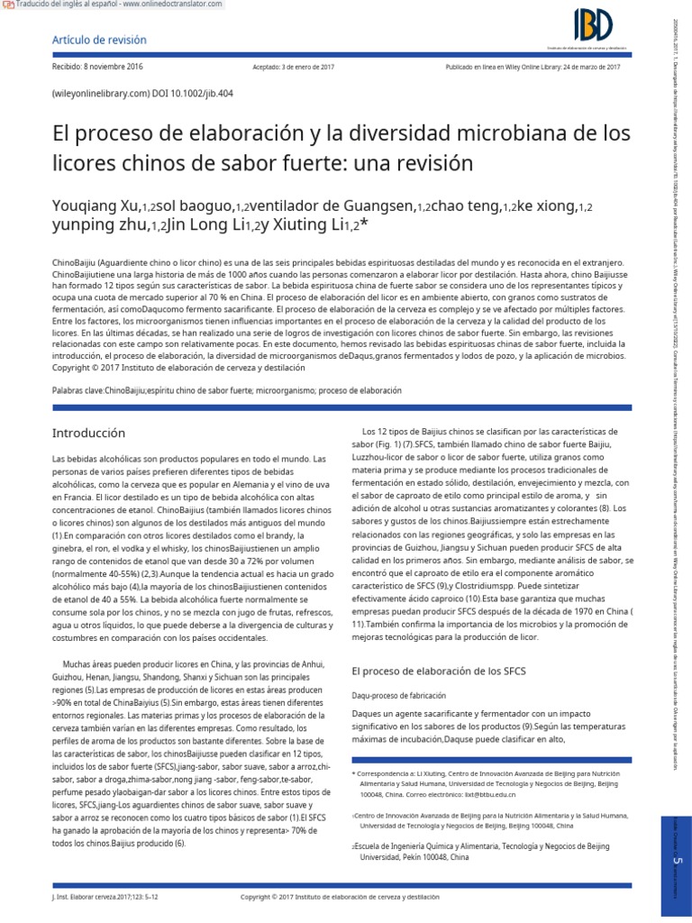 J Institute Brewing 2017 Xu The Brewing Process and Microbial