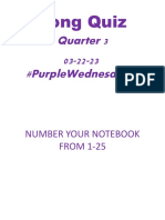 Long Quiz: Quarter 3 03-22-23 #Purplewednesdays