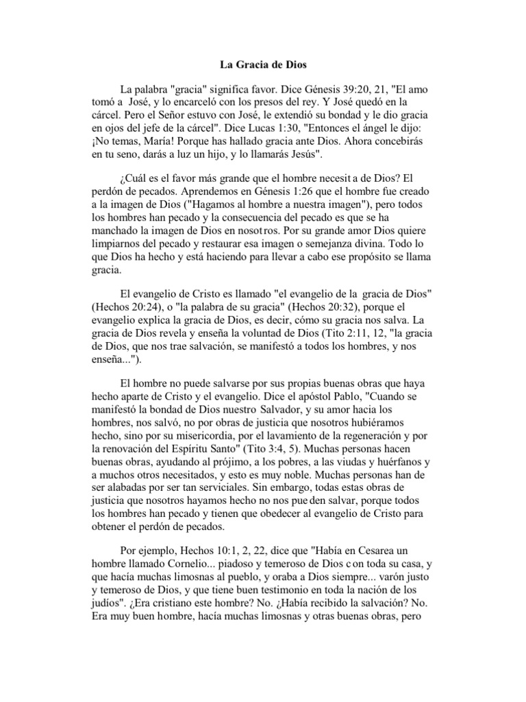 Beneficios de la Gracia de Dios | PDF | Gracia divina | Salvación
