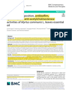 Chemical composition, antibioflm, cytotoxic et anticholinesterase activity of myrus communis essential oil