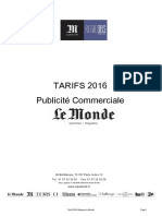TARIFS 2016 Publicité Commerciale