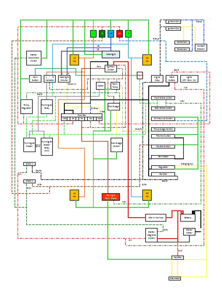 GL 1000 1975-1978 Wiring Diagram Combination | PDF | Ignition System