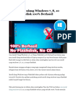 Cara Install Ulang Windows 7, 8, 10 Tanpa Flashdisk